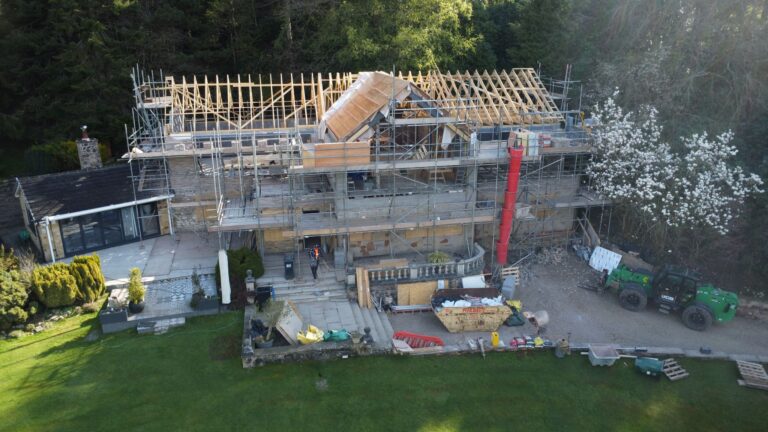 Construction Update from Allsopp Construction. Cloud Lodge, Mapleton, Near Ashbourne new roof going on.