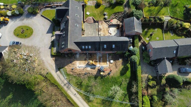 Herbalshaw Meadow Barn, Western Underwood, Nr. Ashbourne under going extensions and renovations to the front and rear by Allsopp Construction.