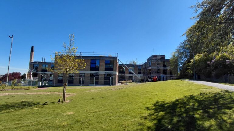 The Clive Grangier Building at The University of Nottingham. Building were Allsopp Construction are doing a new replaecment roof.